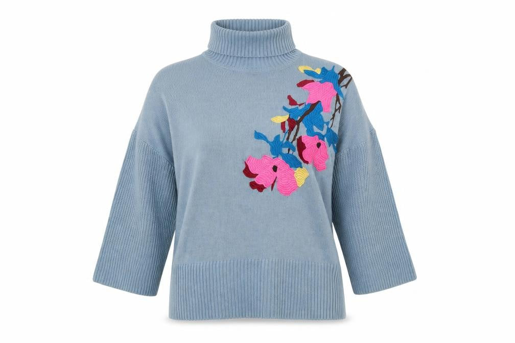 Womens UK Size 10 Lost Ink Blue Pullover Jumper