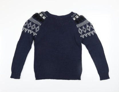 Womens UK Size S VERO MODA Blue Pullover Jumper