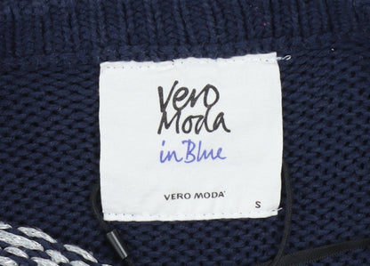 Womens UK Size S VERO MODA Blue Pullover Jumper