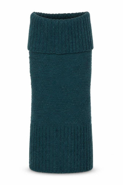 Front view of Joe Browns Women’s Green Knit Jumper Dress, size M, Sleeveless Stretch Winter