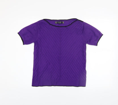 Womens UK Size 12 Principles by Ben de Lisi Purple Basic T-Shirt