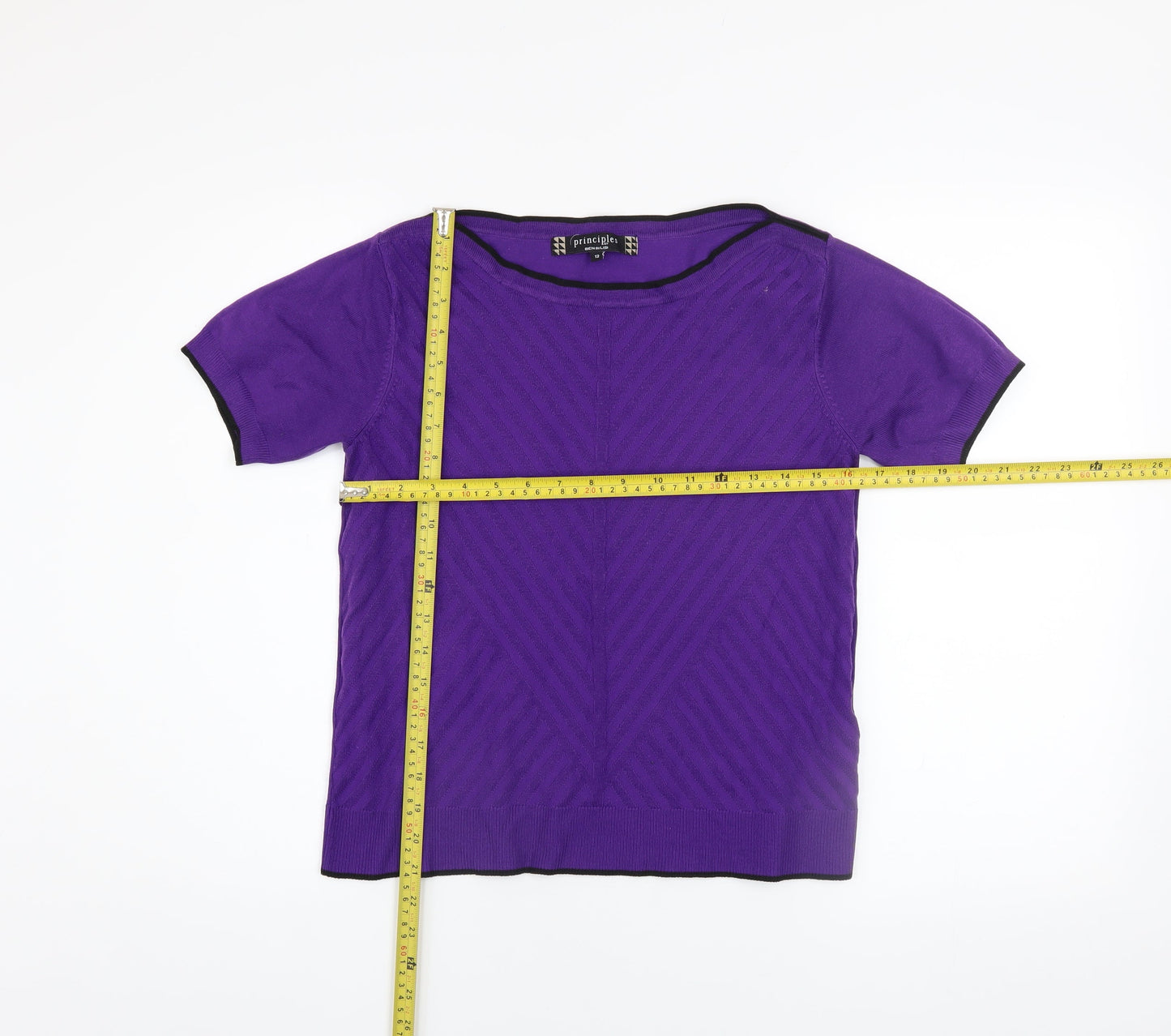 Womens UK Size 12 Principles by Ben de Lisi Purple Basic T-Shirt