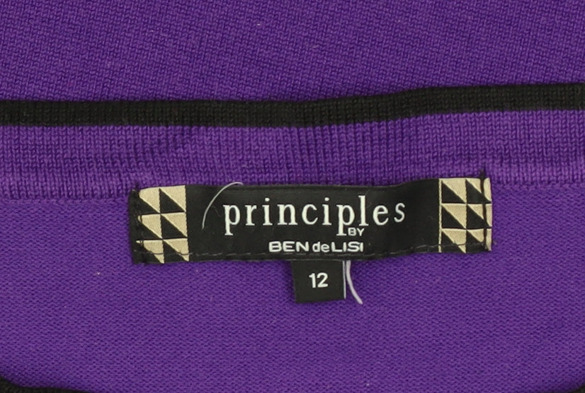 Womens UK Size 12 Principles by Ben de Lisi Purple Basic T-Shirt