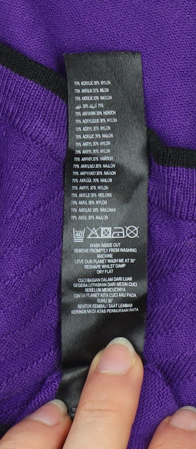 Womens UK Size 12 Principles by Ben de Lisi Purple Basic T-Shirt