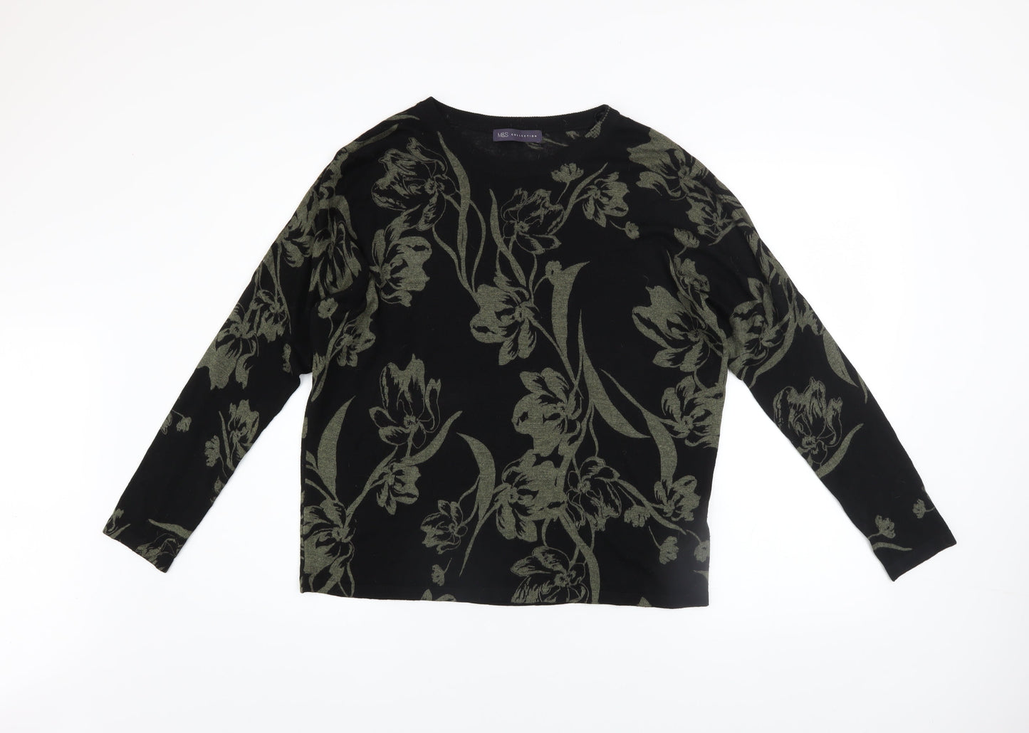 Womens UK Size M Marks and Spencer Black Pullover Jumper