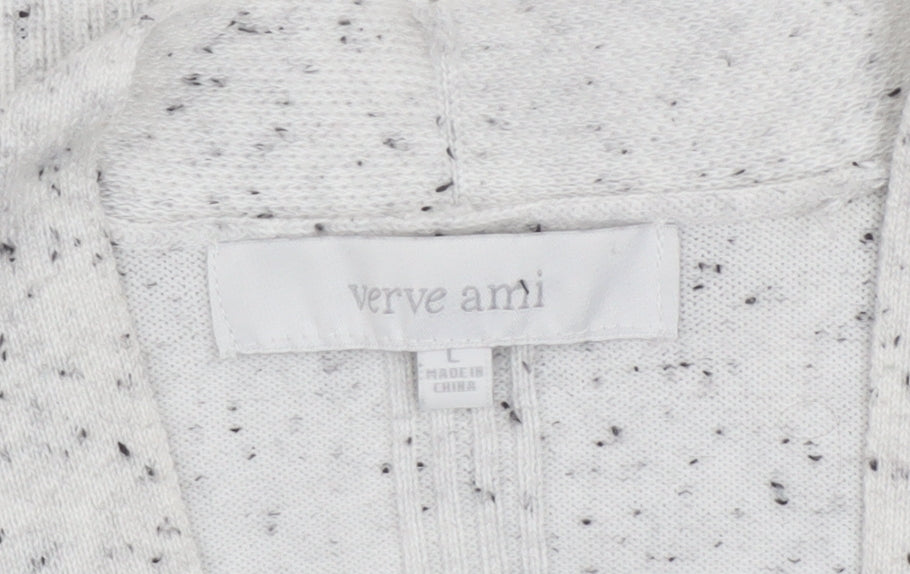 Womens UK Size L Verve Ami Grey Cardigan Jumper
