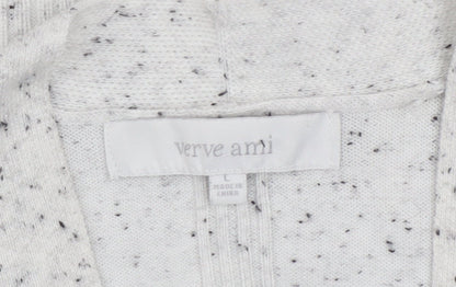 Womens UK Size L Verve Ami Grey Cardigan Jumper