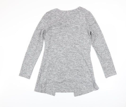 Womens UK Size 10 Apricot Grey Cardigan Jumper