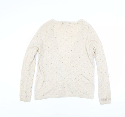 Womens UK Size 6 River Island Beige Cardigan Jumper
