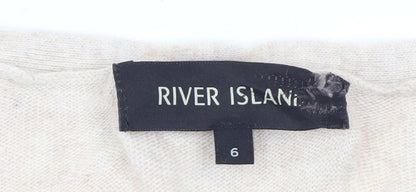 Womens UK Size 6 River Island Beige Cardigan Jumper