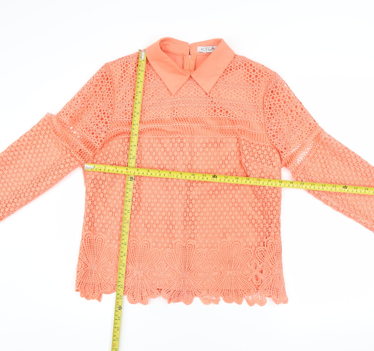 Womens UK Size 4 Kyla Orange Lace Blouse