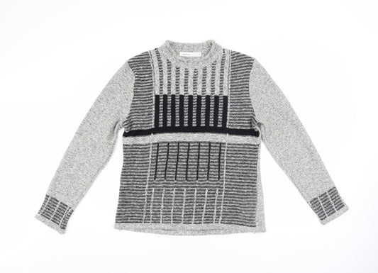 Womens UK Size L Skovhuus Grey Pullover Jumper