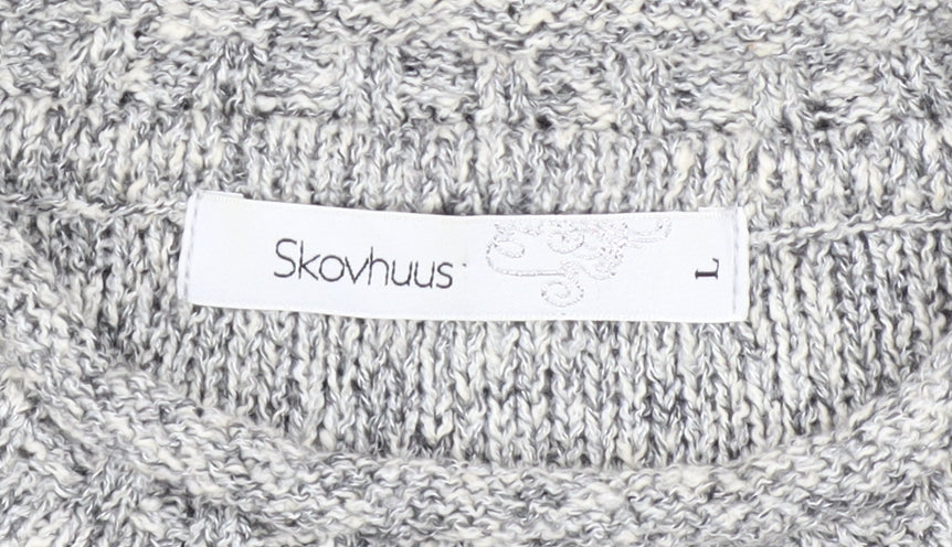 Womens UK Size L Skovhuus Grey Pullover Jumper