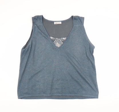 Womens UK Size L Bonmarché Blue Basic Tank