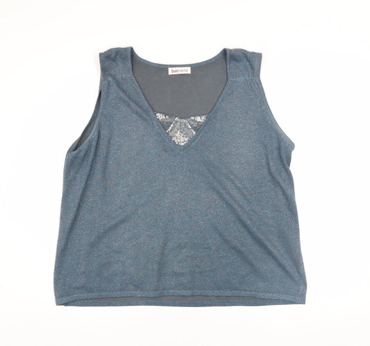 Womens UK Size L Bonmarché Blue Basic Tank
