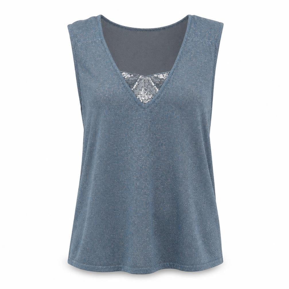 Womens UK Size L Bonmarché Blue Basic Tank