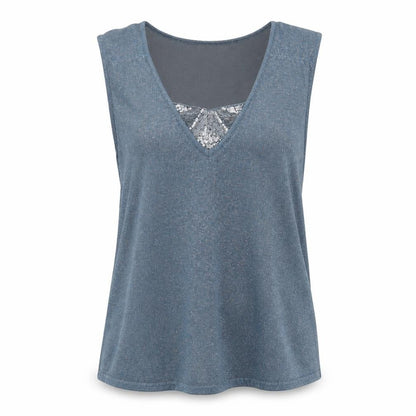 Womens UK Size L Bonmarché Blue Basic Tank