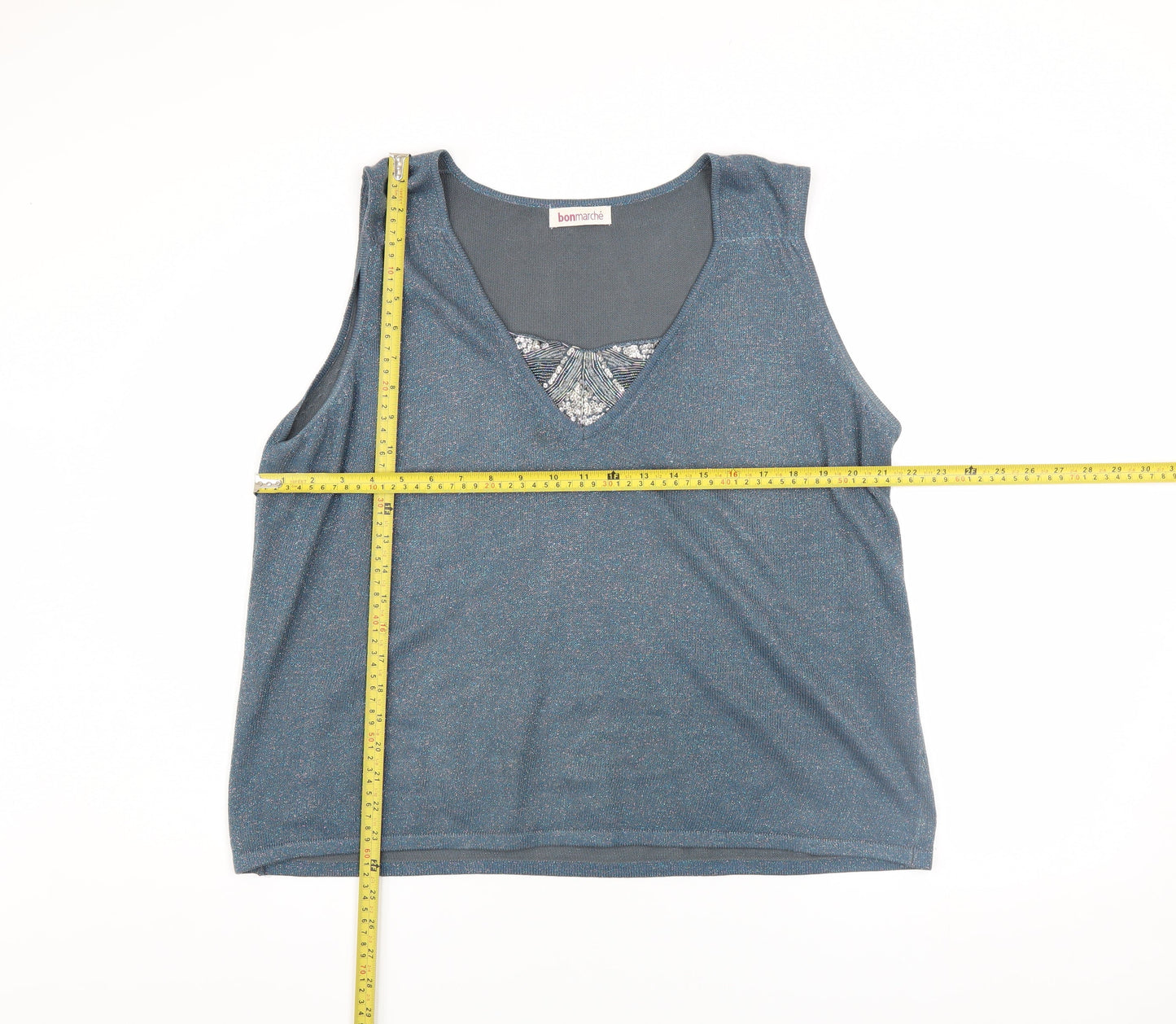 Womens UK Size L Bonmarché Blue Basic Tank