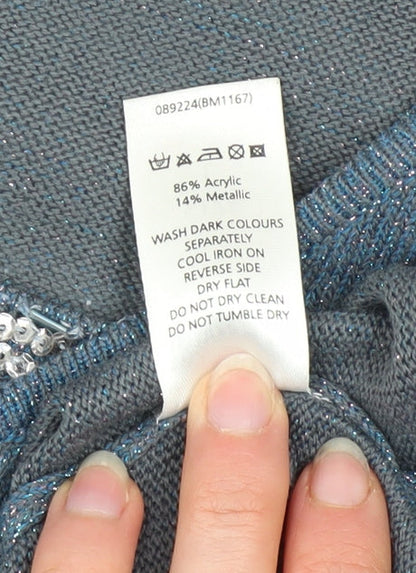 Womens UK Size L Bonmarché Blue Basic Tank
