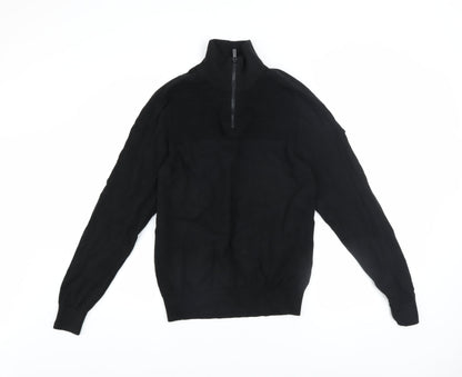 Mens UK Size S ADAPT Black 1/2 Zip Jumper