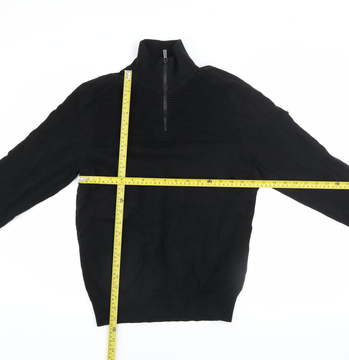 Mens UK Size S ADAPT Black 1/2 Zip Jumper