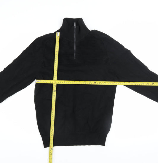 Mens UK Size S ADAPT Black 1/2 Zip Jumper