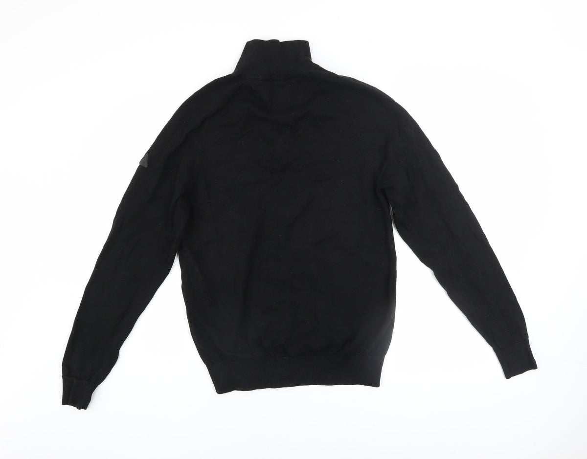 Mens UK Size S ADAPT Black 1/2 Zip Jumper