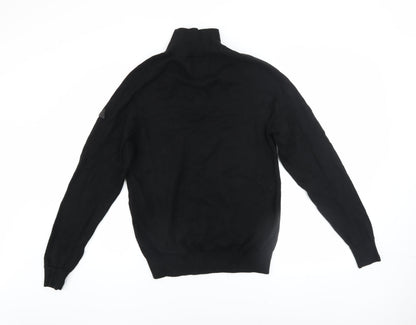 Mens UK Size S ADAPT Black 1/2 Zip Jumper