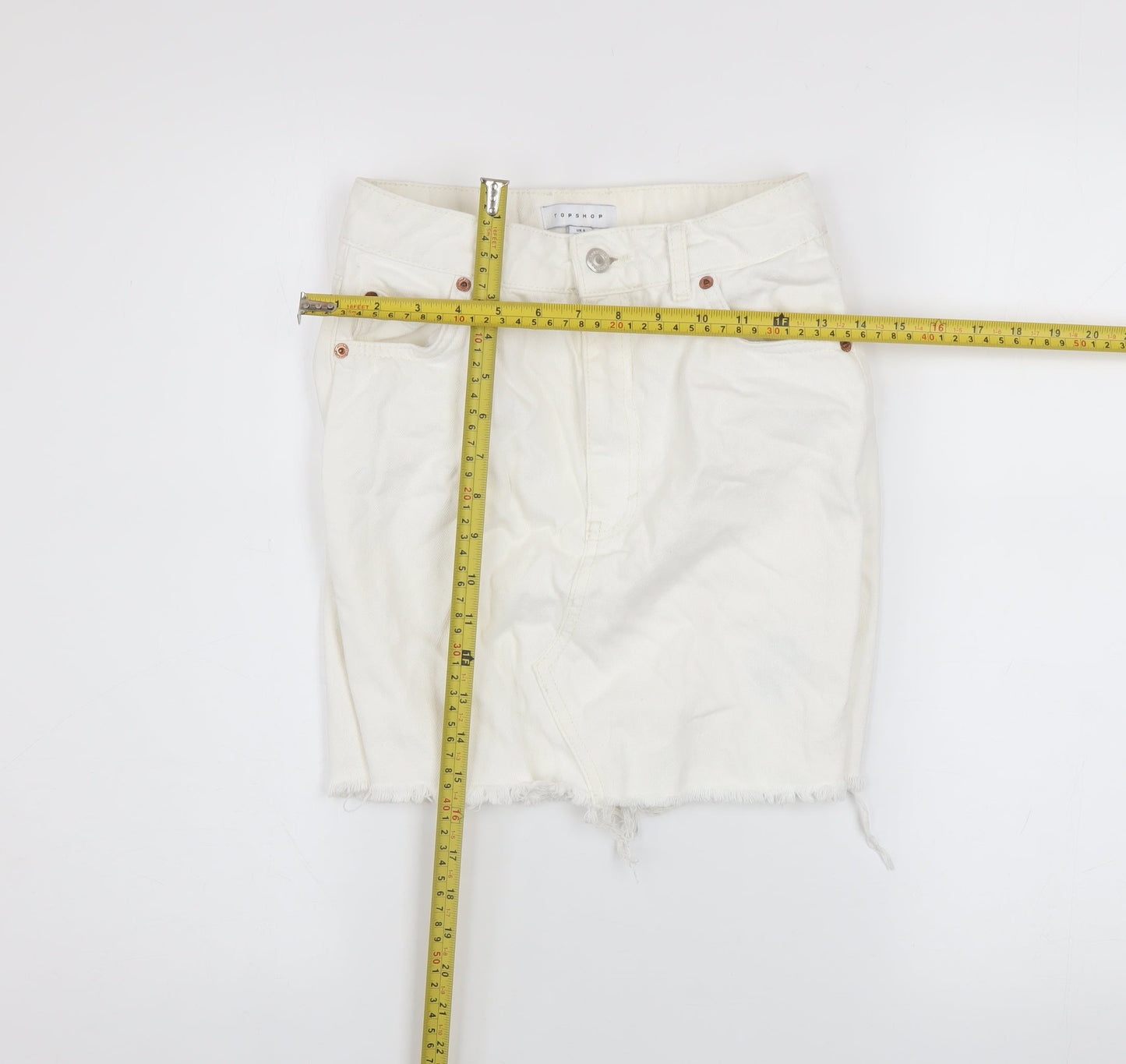 Womens UK Size 6 Topshop Straight & Pencil Denim Skirt