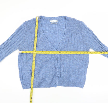 Womens UK Size 8 MNG Blue Cardigan Jumper