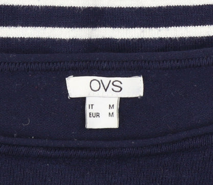 OVS Women Navy Blue Striped Long Sleeve Pullover Jumper Size 12