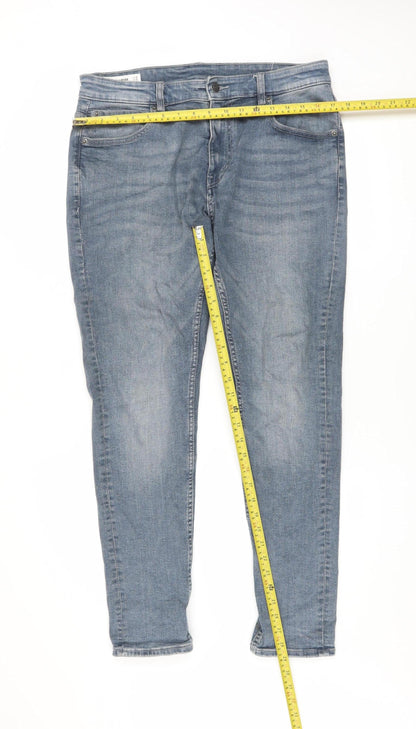 Mens UK Size M Pull&Bear Slim Fit Straight Blue Jeans