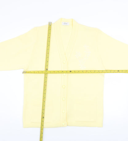 Womens UK Size L Care Yellow Cardigan Jumper