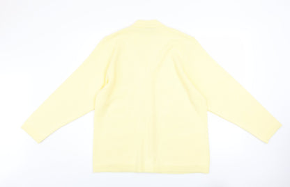 Womens UK Size L Care Yellow Cardigan Jumper