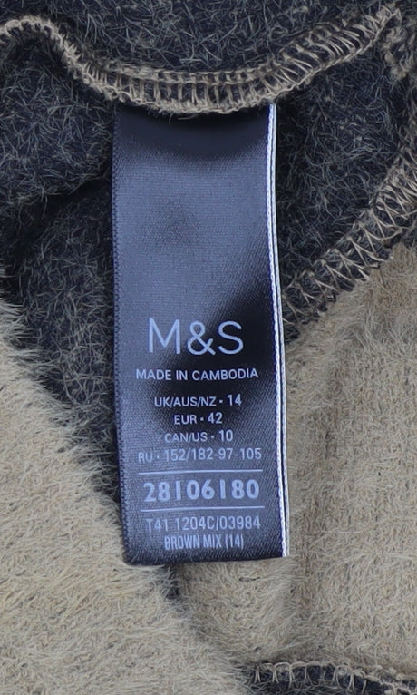 Womens UK Size 14 Marks and Spencer Brown Pullover Jumper