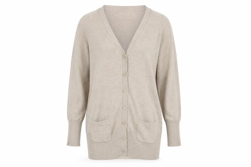 Womens UK Size 14 Zara Beige Cardigan Jumper