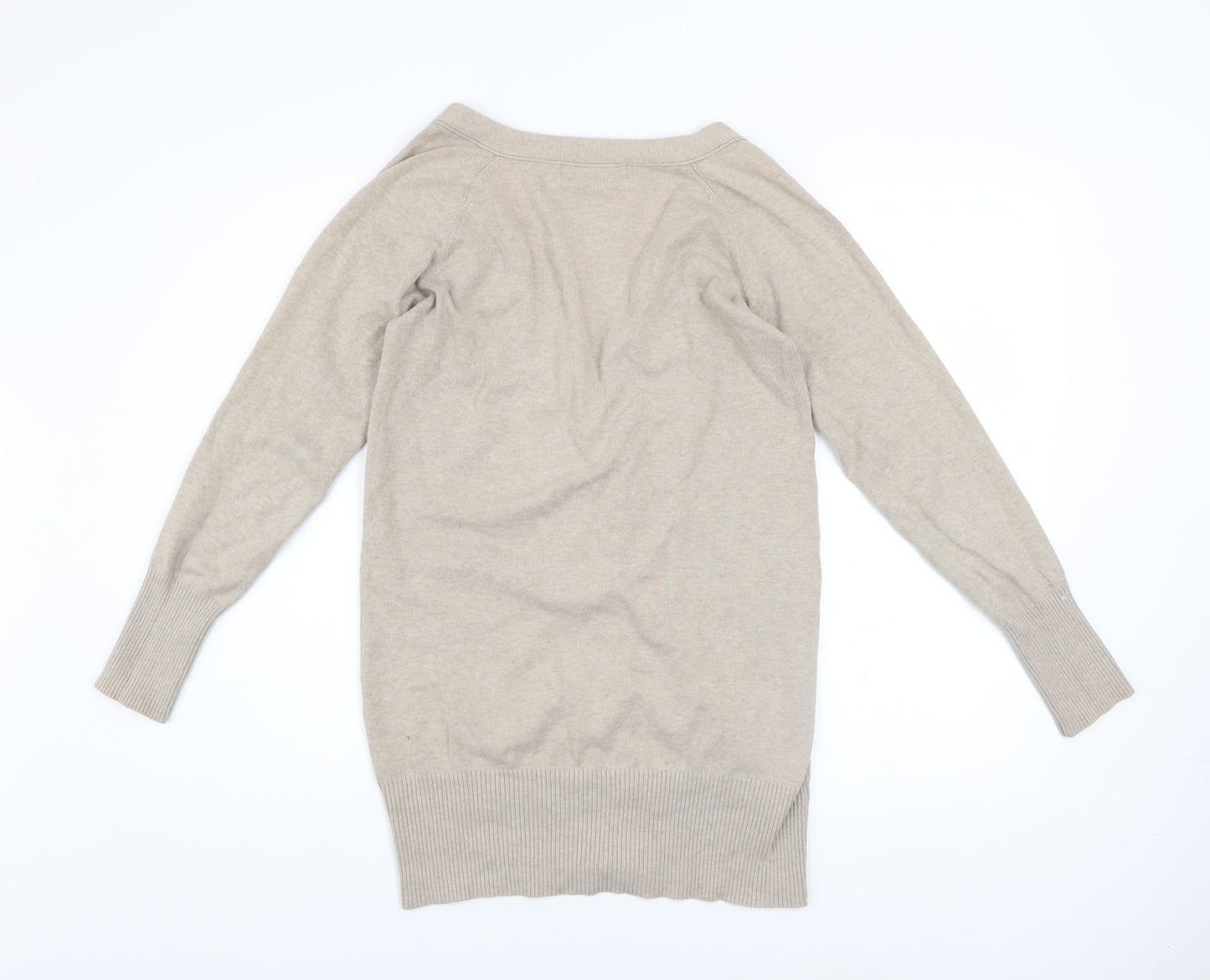 Womens UK Size 14 Zara Beige Cardigan Jumper