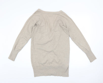 Womens UK Size 14 Zara Beige Cardigan Jumper