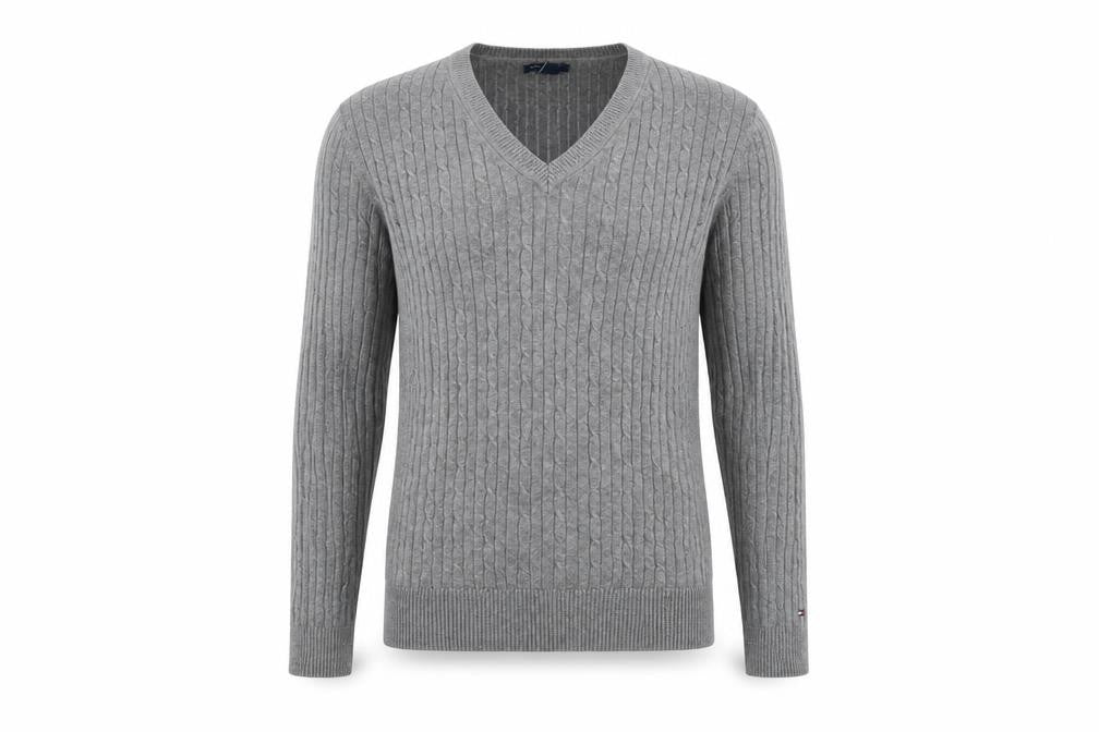 Mens UK Size L Tommy Hilfiger Grey Pullover Jumper