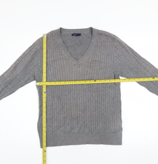 Mens UK Size L Tommy Hilfiger Grey Pullover Jumper