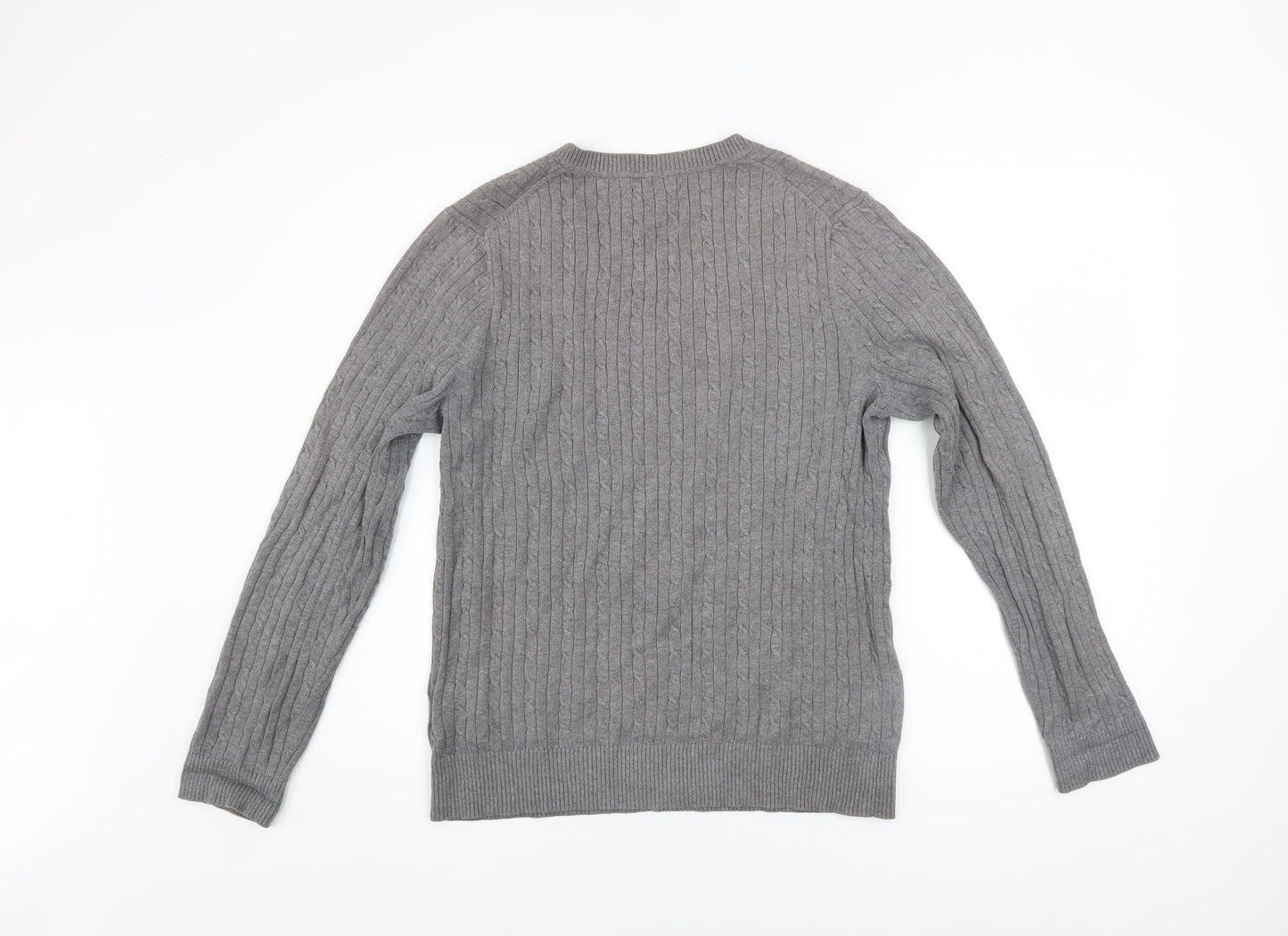 Mens UK Size L Tommy Hilfiger Grey Pullover Jumper