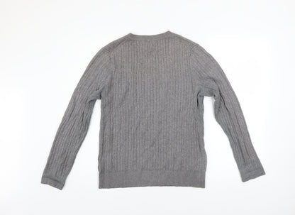 Mens UK Size L Tommy Hilfiger Grey Pullover Jumper