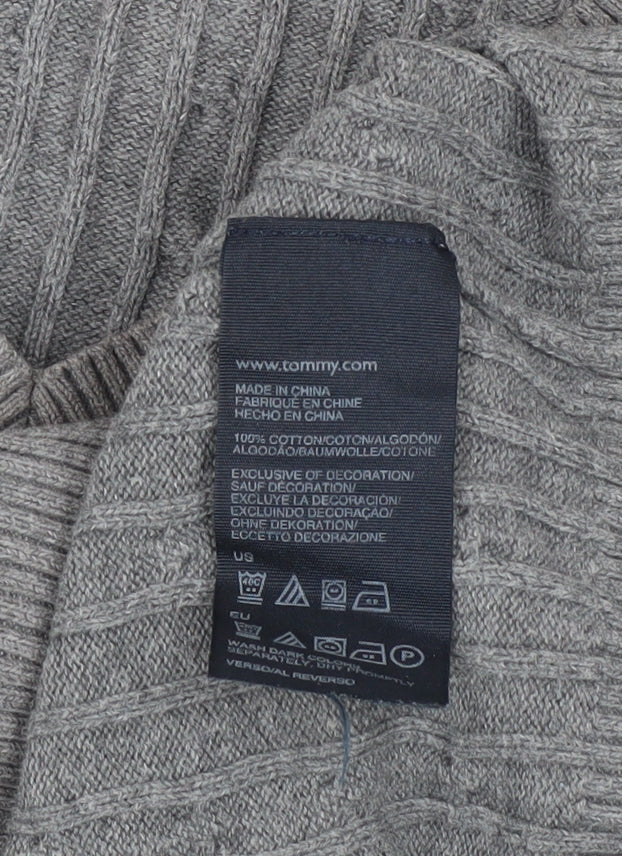 Mens UK Size L Tommy Hilfiger Grey Pullover Jumper