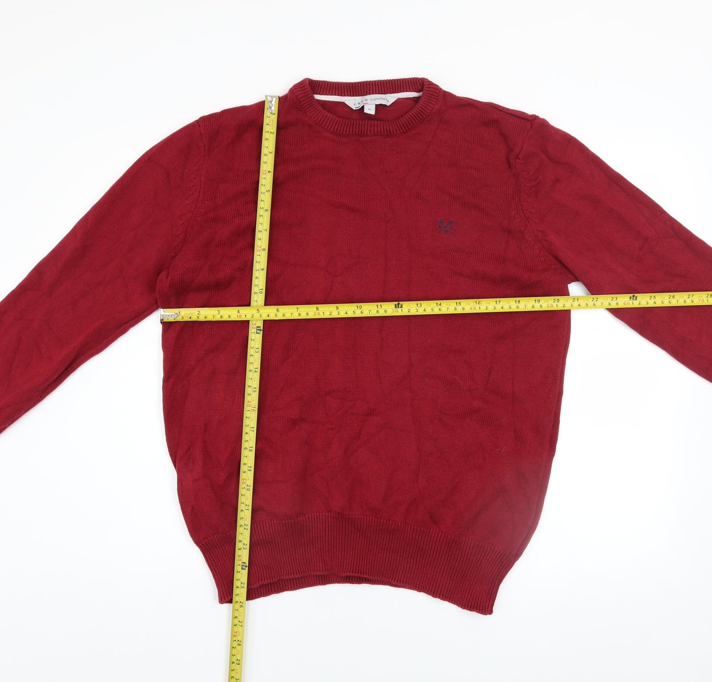 Mens UK Size M Crew Clothing Co. Red Pullover Jumper