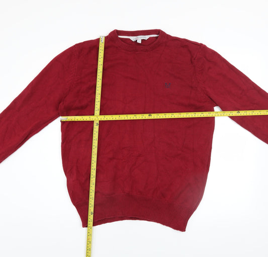 Mens UK Size M Crew Clothing Co. Red Pullover Jumper