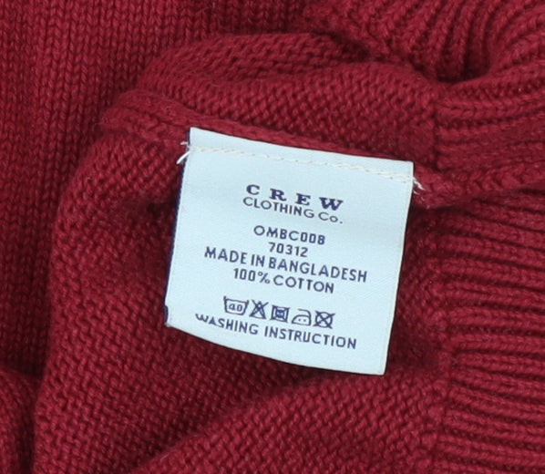 Mens UK Size M Crew Clothing Co. Red Pullover Jumper
