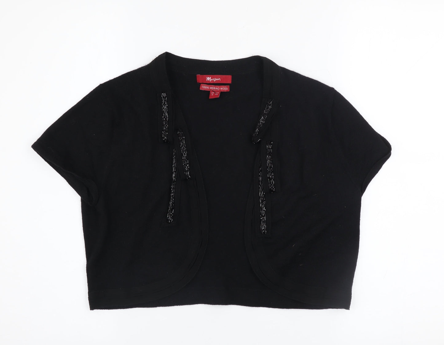Womens UK Size 16 Monsoon Black Shrug Jumper