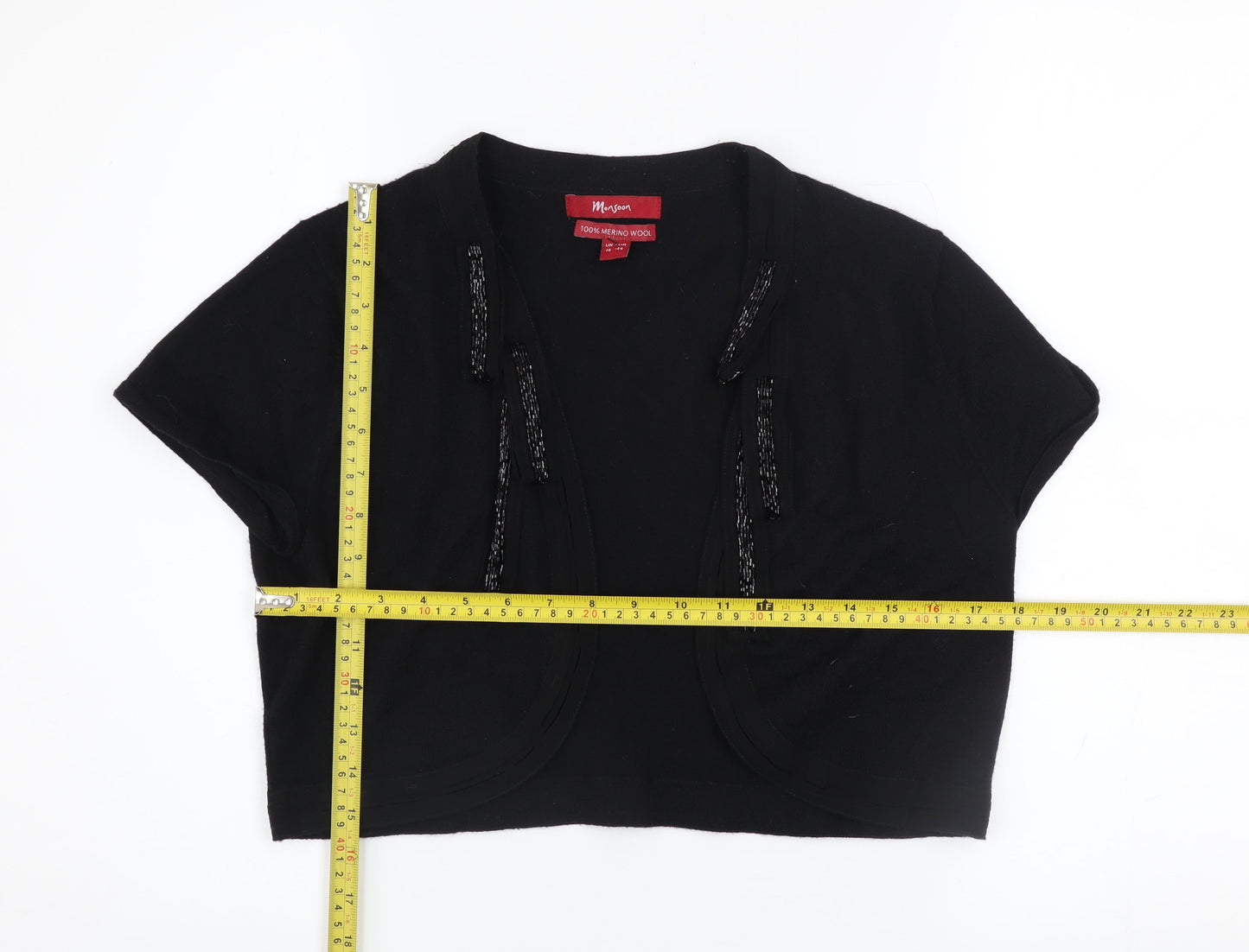 Womens UK Size 16 Monsoon Black Shrug Jumper