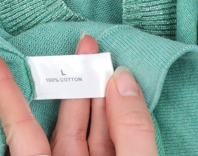 Womens UK Size L Linea Weekend Green Henley Jumper