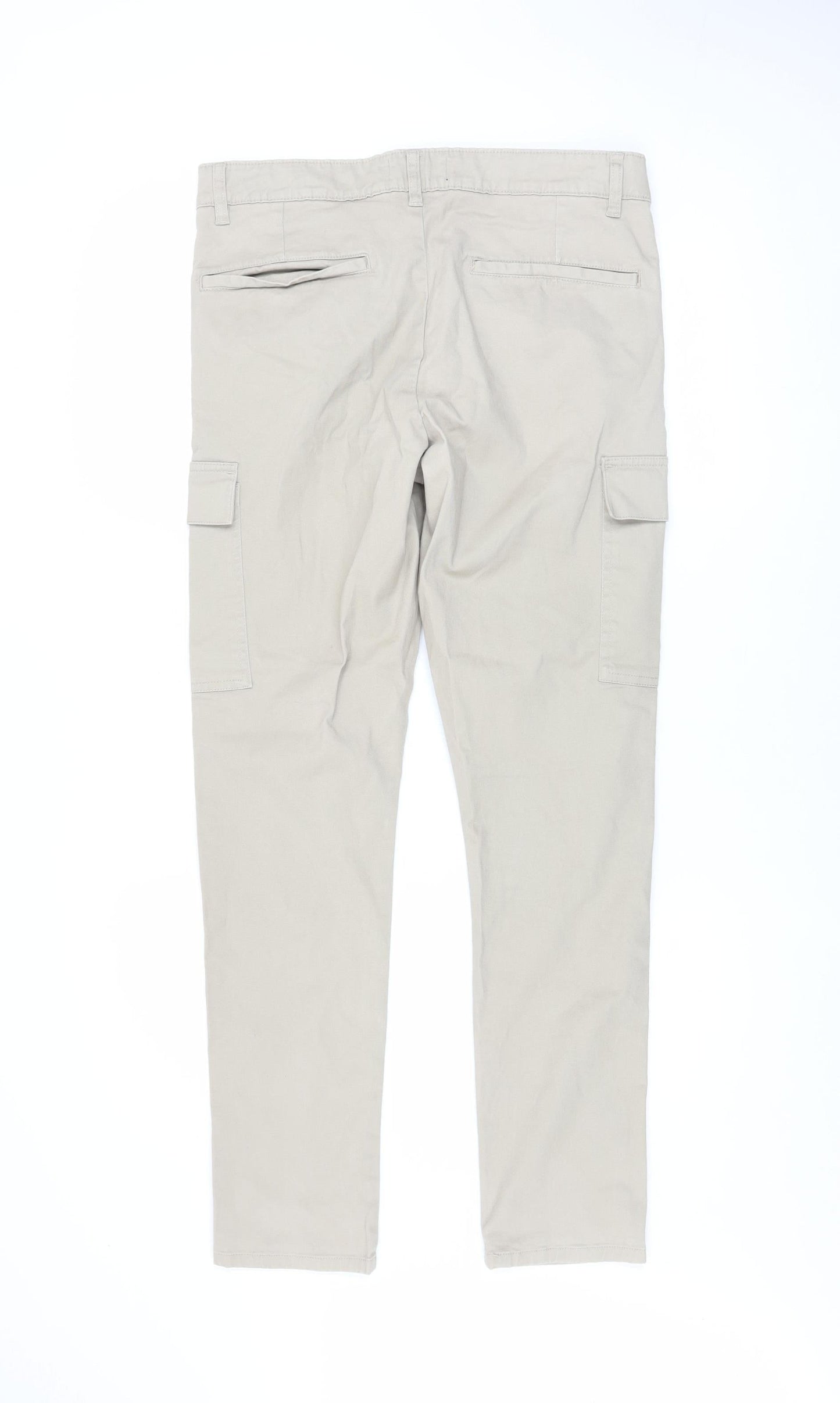 Mens UK Size M ASOS DESIGN Slim Fit Cargo Beige Trousers